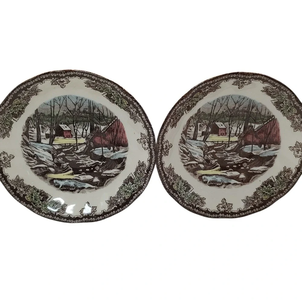 Johnson Brothers Teacup and Saucers Friendly Village The Ice House Set of Two‎